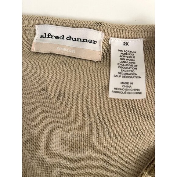 Alfred Dunner Wool Blend PLUS 2X Gold Beaded Button Cardigan 3/4 Sleeves Party - Picture 8 of 12